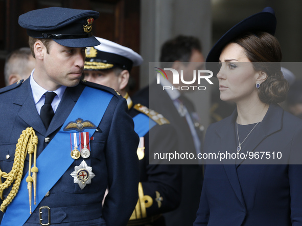 Britain's Kate, the Duchess of Cambridge and Prince William leave after attending the Service of Commemoration  Afghanistan, at St Paul's Ca...