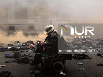 Clashes against police during demonstration in downtown Milan on May 1, 2015 to protest against the Universal Exposition Milano 2015 that wi...