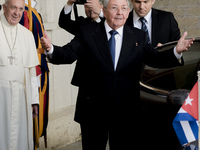 Cuban President Raul Castro after a private audience at the Vatican on May 10, 2015. Cuban President Raul Castro arrived at the Vatican on S...