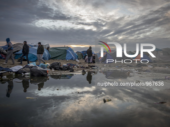 Daily life of refugees in the &quot;Jungle&quot; migrants camp in the northern French city of Calais on November 3, 2015. 
Winter is coming...