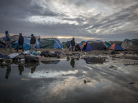 Daily life of refugees in the &quot;Jungle&quot; migrants camp in the northern French city of Calais on November 3, 2015. 
Winter is coming...