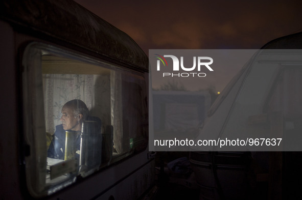 Daily life of refugees at the so-called &quot;Jungle&quot; migrant camp in the northern French city of Calais on November 7, 2015. 
Winter i...