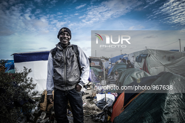 An eritrean migrants in Calais, on November 10, 2015. Eritreans are beginning to form large numbers in the Calais camp in France called 'the...