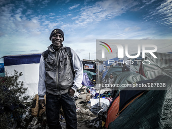 An eritrean migrants in Calais, on November 10, 2015. Eritreans are beginning to form large numbers in the Calais camp in France called 'the...