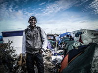 An eritrean migrants in Calais, on November 10, 2015. Eritreans are beginning to form large numbers in the Calais camp in France called 'the...