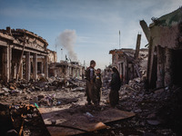 Kurdish Peshmerga soldiers on November 14, 2015 in Sinjar, Iraq. Kurdish forces, with the aid of months of U.S.-led coalition airstrikes, li...