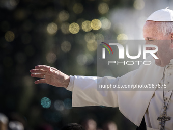 Pope Francis during his weekly general audience at St Peter's square on December 2, 2015 at the Vatican. (