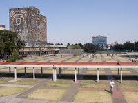 March 02, 2023. Mexico City, Mexico. Esplanade of the central campus in Ciudad Universitaria of the National Autonomous University of Mexico...