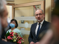 Minister of Health, Adam Niedzielski, during the opening of the new neonatal ward at the Gynecology and Obstetrics Hospital, in Krakow, Pola...