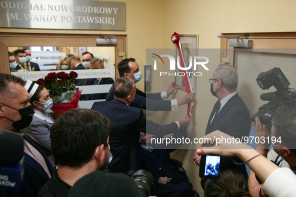 Minister of Health, Adam Niedzielski, during the opening of the new neonatal ward at the Gynecology and Obstetrics Hospital, in Krakow, Pola...