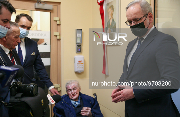 Minister of Health, Adam Niedzielski (R), during the opening of the new neonatal ward at the Gynecology and Obstetrics Hospital, in Krakow,...