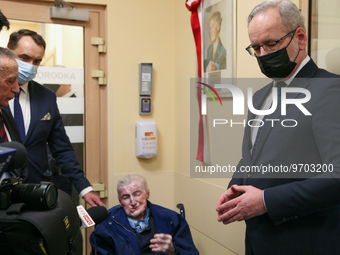 Minister of Health, Adam Niedzielski (R), during the opening of the new neonatal ward at the Gynecology and Obstetrics Hospital, in Krakow,...