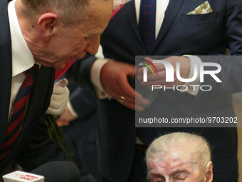 Wanda Poltawska, Polish psychiatrist, friend of Pope John Paul II, and former prisoner of the Auschwitz-Birkenau concentration camp, is seen...