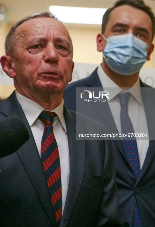 Antoni Marcinek (L), hospital director, is seen during the opening of the new neonatal ward at the Gynecology and Obstetrics Hospital, on Ma...