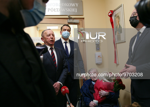 Minister of Health, Adam Niedzielski (R), during the opening of the new neonatal ward at the Gynecology and Obstetrics Hospital, in Krakow,...