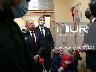 Minister of Health, Adam Niedzielski (R), during the opening of the new neonatal ward at the Gynecology and Obstetrics Hospital, in Krakow,...