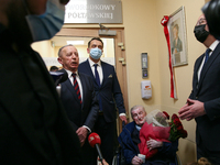 Minister of Health, Adam Niedzielski (R), during the opening of the new neonatal ward at the Gynecology and Obstetrics Hospital, in Krakow,...