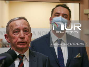 Antoni Marcinek (L), hospital director, is seen during the opening of the new neonatal ward at the Gynecology and Obstetrics Hospital, on Ma...