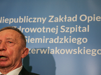 Antoni Marcinek, hospital director, addresses the media during the opening of the new neonatal ward at the Gynecology and Obstetrics Hospita...