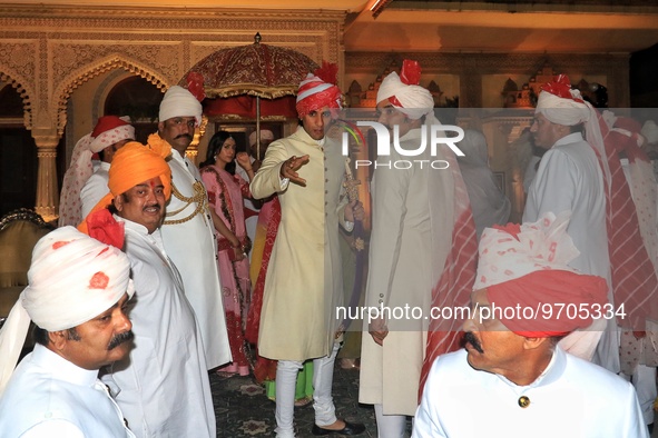 Titular Maharaja of Jaipur Padmanabh Singh after  performs rituals during 'Holika Dahan', at City Palace in Jaipur, Rajasthan,India, Monday,...