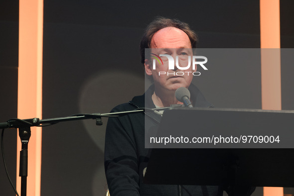 Ulrich Noethen a German actor, is seen during the Lit.cologne, the international literature festival 2023 at Flora Hall in Cologne, Germany...
