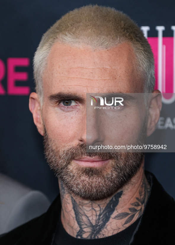 American singer and songwriter Adam Levine of American pop rock band Maroon 5 arrives at The Women's Cancer Research Fund's An Unforgettable...