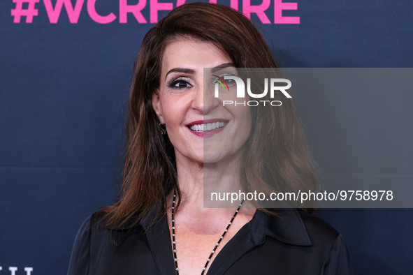 Canadian actress, director, producer and screenwriter Nia Vardalos arrives at The Women's Cancer Research Fund's An Unforgettable Evening Be...