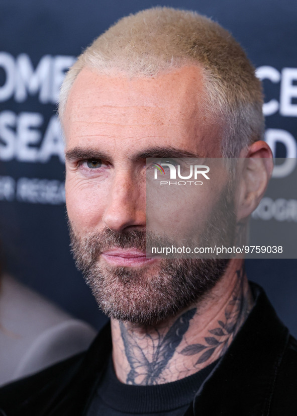 American singer and songwriter Adam Levine of American pop rock band Maroon 5 arrives at The Women's Cancer Research Fund's An Unforgettable...