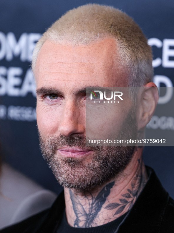 American singer and songwriter Adam Levine of American pop rock band Maroon 5 arrives at The Women's Cancer Research Fund's An Unforgettable...