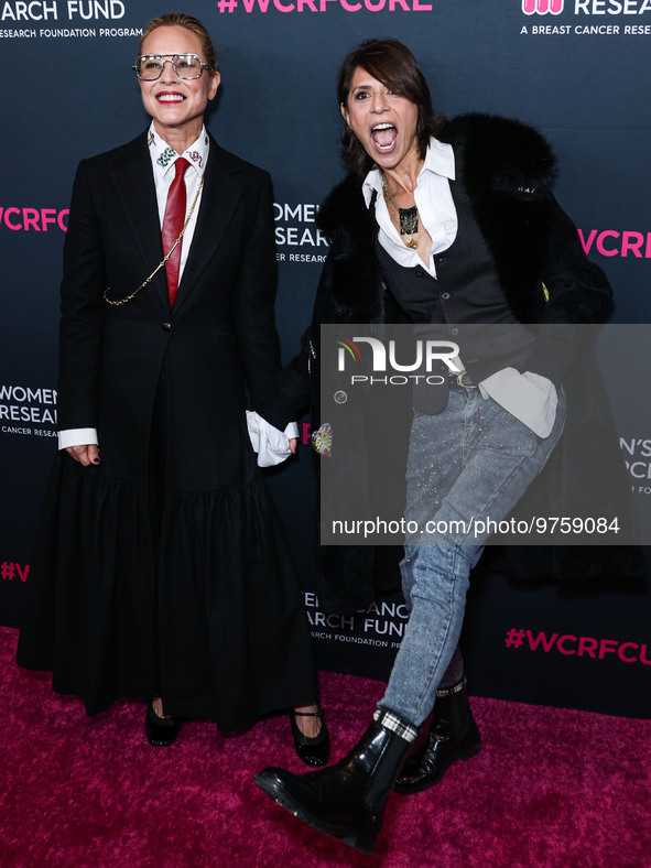 Maria Bello and girlfriend Dominique Crenn arrive at The Women's Cancer Research Fund's An Unforgettable Evening Benefit Gala 2023 held at t...