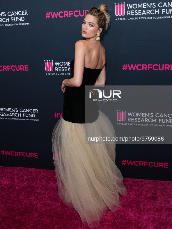 Australian model Megan Blake Irwin arrives at The Women's Cancer Research Fund's An Unforgettable Evening Benefit Gala 2023 held at the Beve...