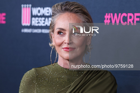 American actress Sharon Stone arrives at The Women's Cancer Research Fund's An Unforgettable Evening Benefit Gala 2023 held at the Beverly W...