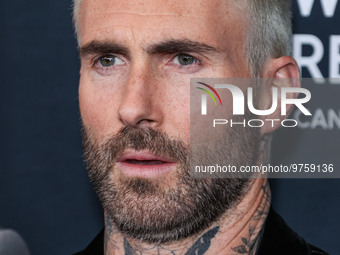 American singer and songwriter Adam Levine of American pop rock band Maroon 5 arrives at The Women's Cancer Research Fund's An Unforgettable...