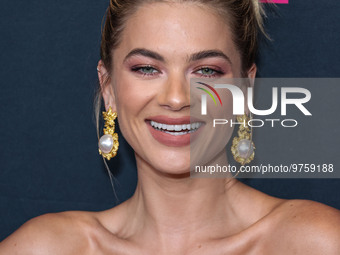 Australian model Megan Blake Irwin arrives at The Women's Cancer Research Fund's An Unforgettable Evening Benefit Gala 2023 held at the Beve...