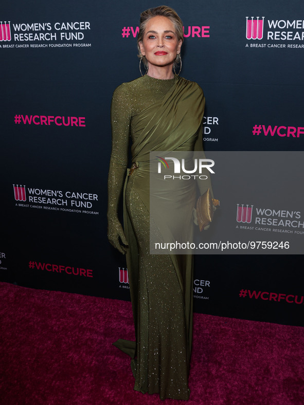 American actress Sharon Stone arrives at The Women's Cancer Research Fund's An Unforgettable Evening Benefit Gala 2023 held at the Beverly W...