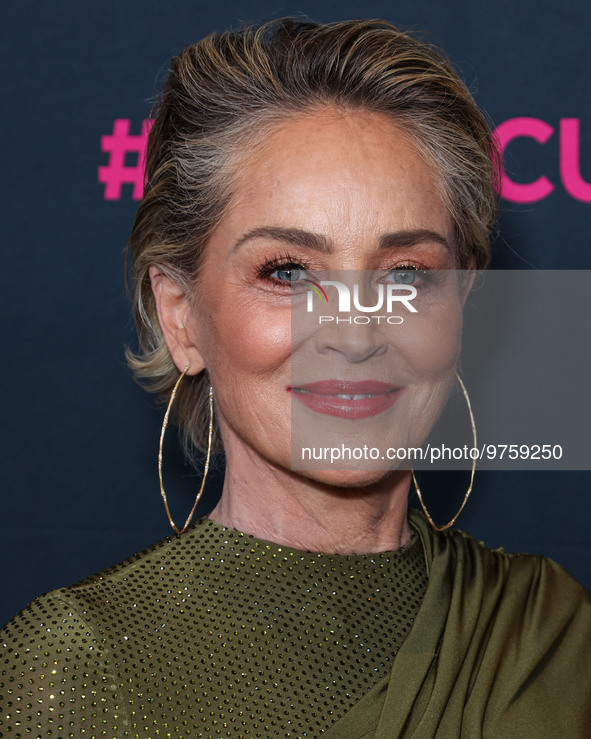 American actress Sharon Stone arrives at The Women's Cancer Research Fund's An Unforgettable Evening Benefit Gala 2023 held at the Beverly W...