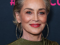 American actress Sharon Stone arrives at The Women's Cancer Research Fund's An Unforgettable Evening Benefit Gala 2023 held at the Beverly W...