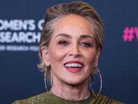 American actress Sharon Stone arrives at The Women's Cancer Research Fund's An Unforgettable Evening Benefit Gala 2023 held at the Beverly W...