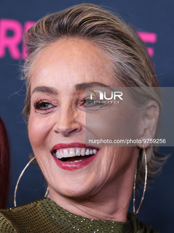 American actress Sharon Stone arrives at The Women's Cancer Research Fund's An Unforgettable Evening Benefit Gala 2023 held at the Beverly W...