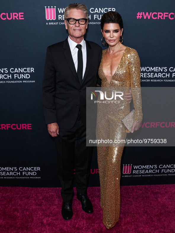 American actor, author and entrepreneur Harry Hamlin and wife/American actress, television personality and model Lisa Rinna arrive at The Wo...