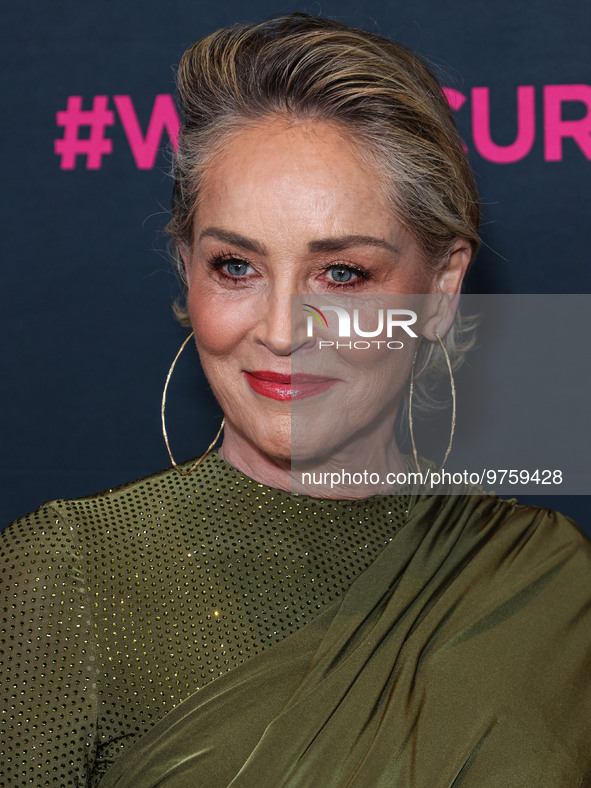 American actress Sharon Stone arrives at The Women's Cancer Research Fund's An Unforgettable Evening Benefit Gala 2023 held at the Beverly W...