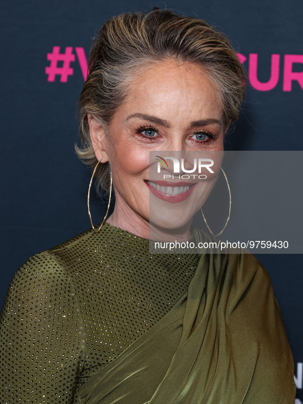 American actress Sharon Stone arrives at The Women's Cancer Research Fund's An Unforgettable Evening Benefit Gala 2023 held at the Beverly W...