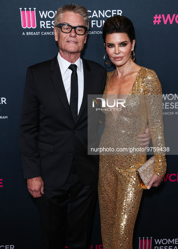 American actor, author and entrepreneur Harry Hamlin and wife/American actress, television personality and model Lisa Rinna arrive at The Wo...