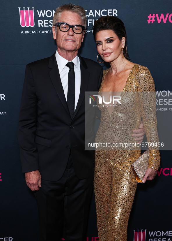 American actor, author and entrepreneur Harry Hamlin and wife/American actress, television personality and model Lisa Rinna arrive at The Wo...