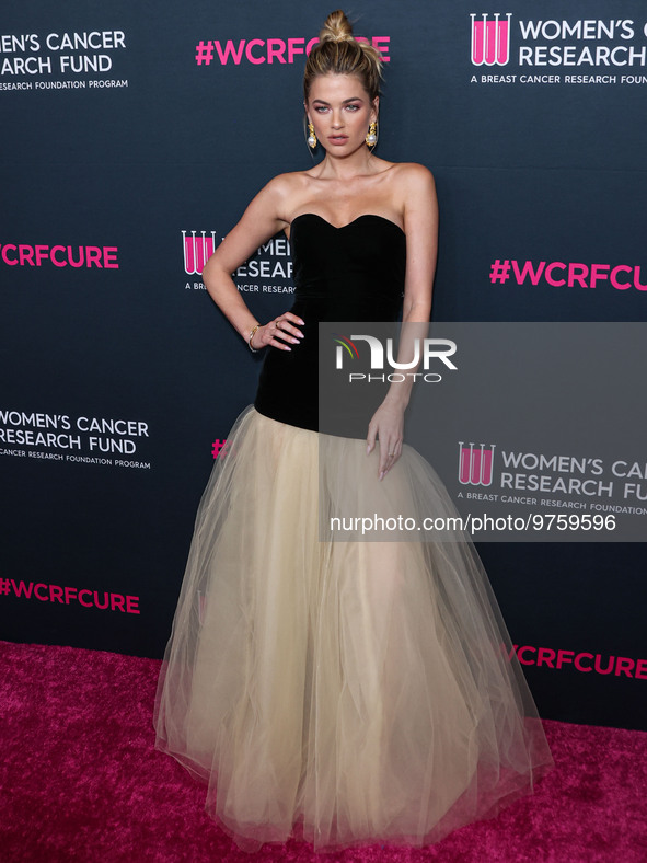 Australian model Megan Blake Irwin arrives at The Women's Cancer Research Fund's An Unforgettable Evening Benefit Gala 2023 held at the Beve...