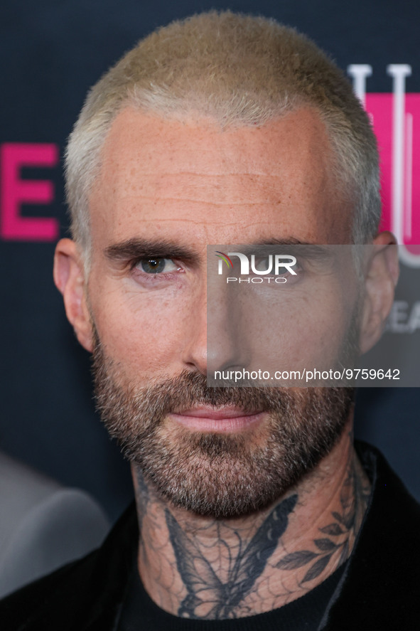 American singer and songwriter Adam Levine of American pop rock band Maroon 5 arrives at The Women's Cancer Research Fund's An Unforgettable...