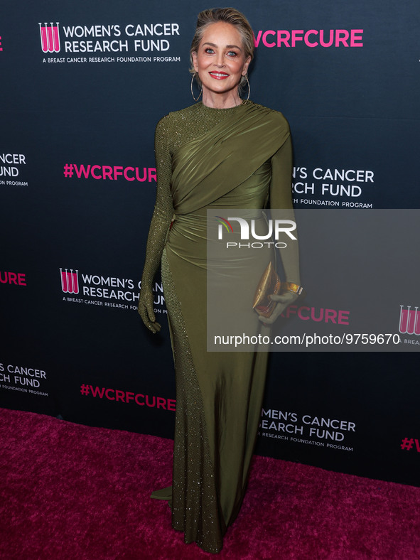 American actress Sharon Stone arrives at The Women's Cancer Research Fund's An Unforgettable Evening Benefit Gala 2023 held at the Beverly W...