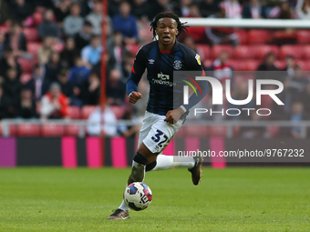 Luton Town's Gabriel Osho during the Sky Bet Championship match between Sunderland and Luton Town at the Stadium Of Light, Sunderland on Sat...