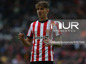 Sunderland's Jack Clarke during the Sky Bet Championship match between Sunderland and Luton Town at the Stadium Of Light, Sunderland on Satu...