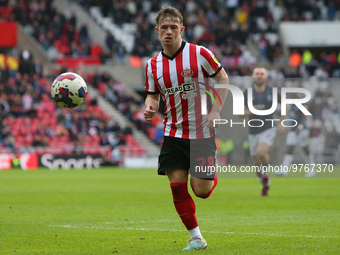 Sunderland's Joe Gelhardt during the Sky Bet Championship match between Sunderland and Luton Town at the Stadium Of Light, Sunderland on Sat...